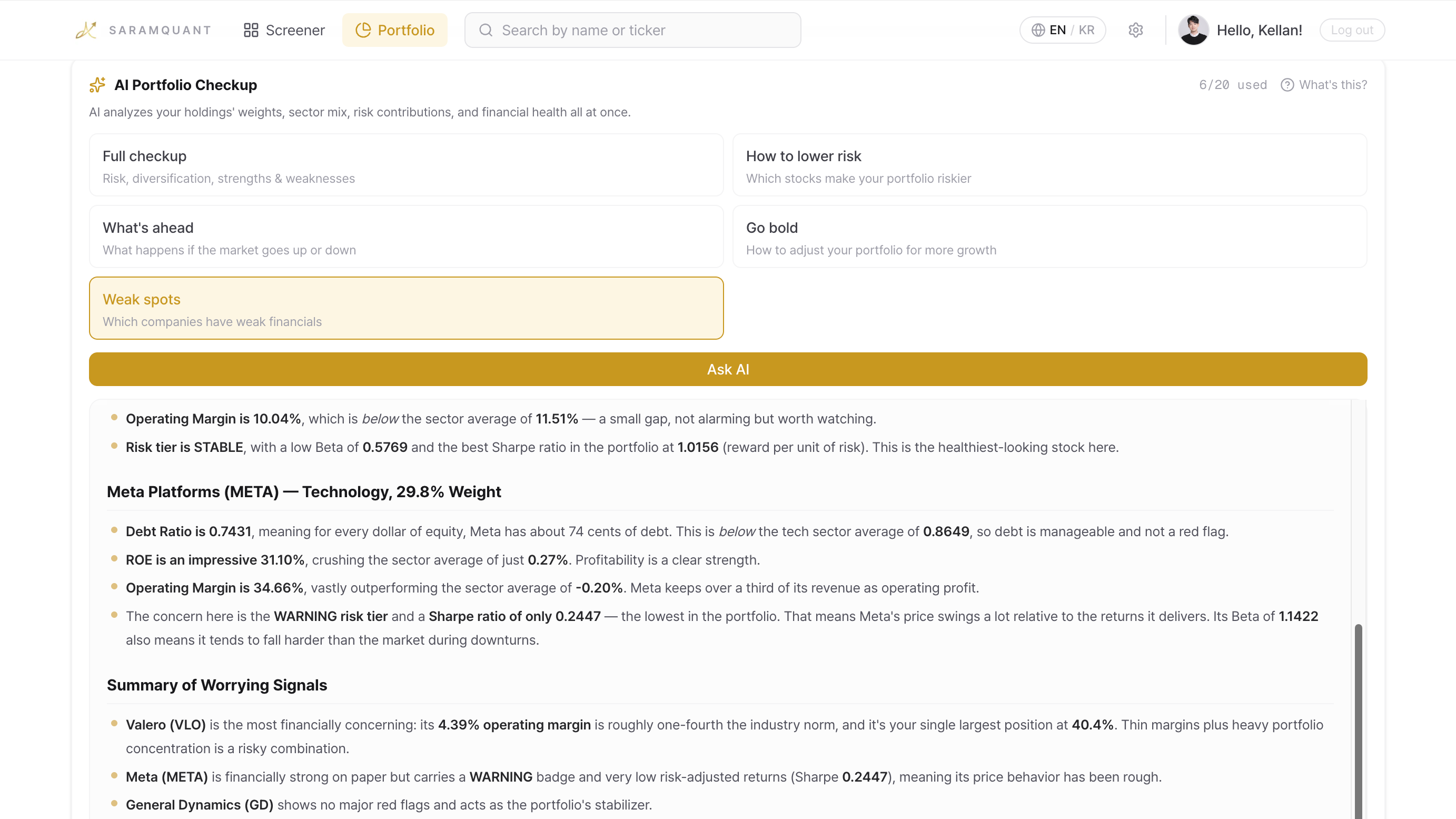Portfolio AI Checkup